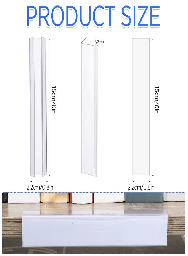 تيلينغ حامل ملصقات أرفف من تيلينج، 30 قطعة، بلاستيك شفاف، 0.875 بوصة × 6 بوصة، مشابك خشبية، ملصقات معدنية، حاملات ملصقات للأرفف بسمك 0.75 بوصة، تتضمن حشوات فارغة متطابقة، للمكاتب والمكتبات. - Image 2